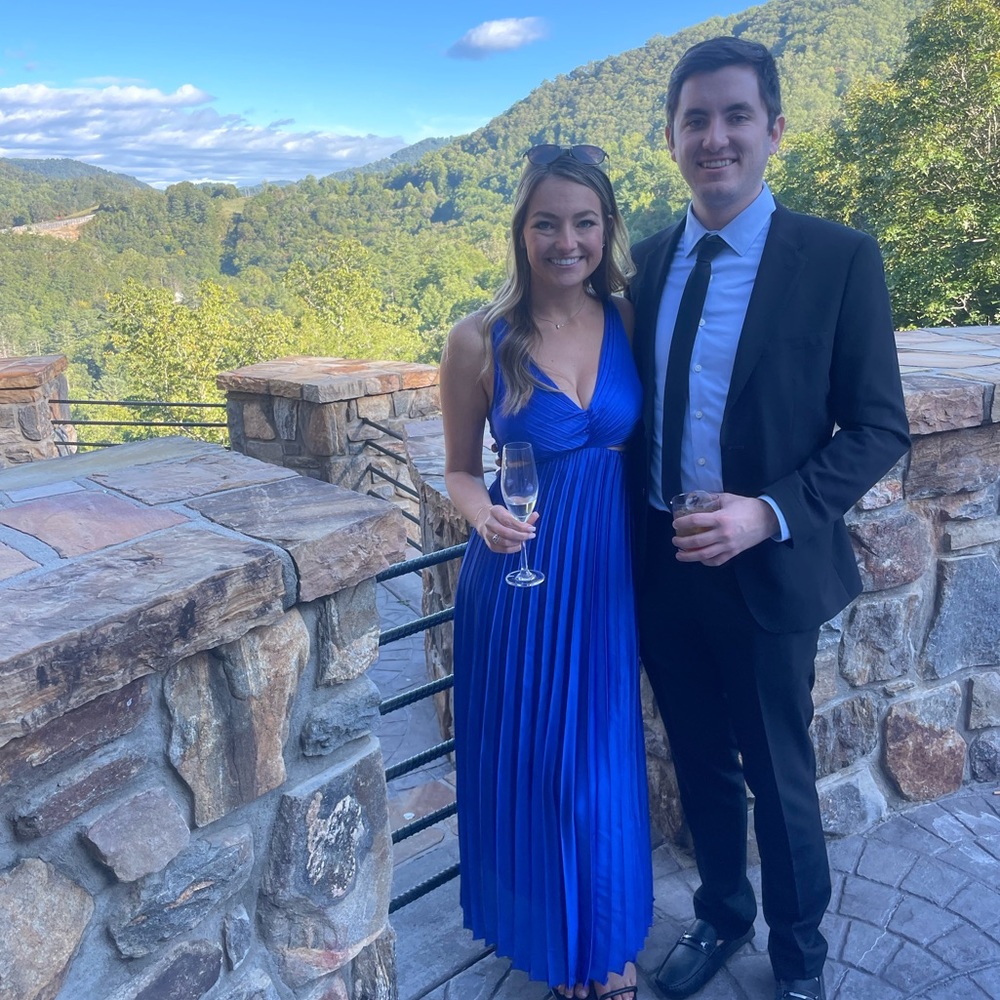 Blue dress size small good for a formal or cocktail attire